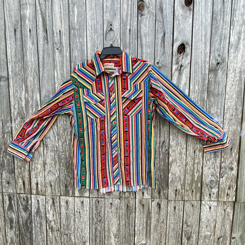 Vintage Brush Popper Tribal Aztec Southwestern Cowgirl Rockabilly Large
